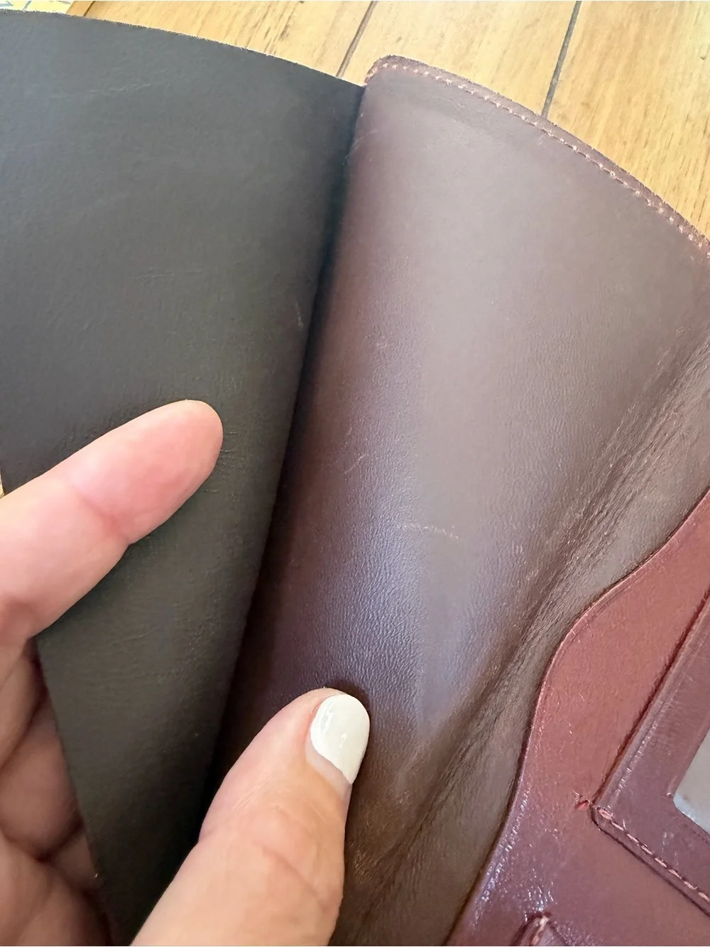 Genuine Leather Travel Wallet - Brown